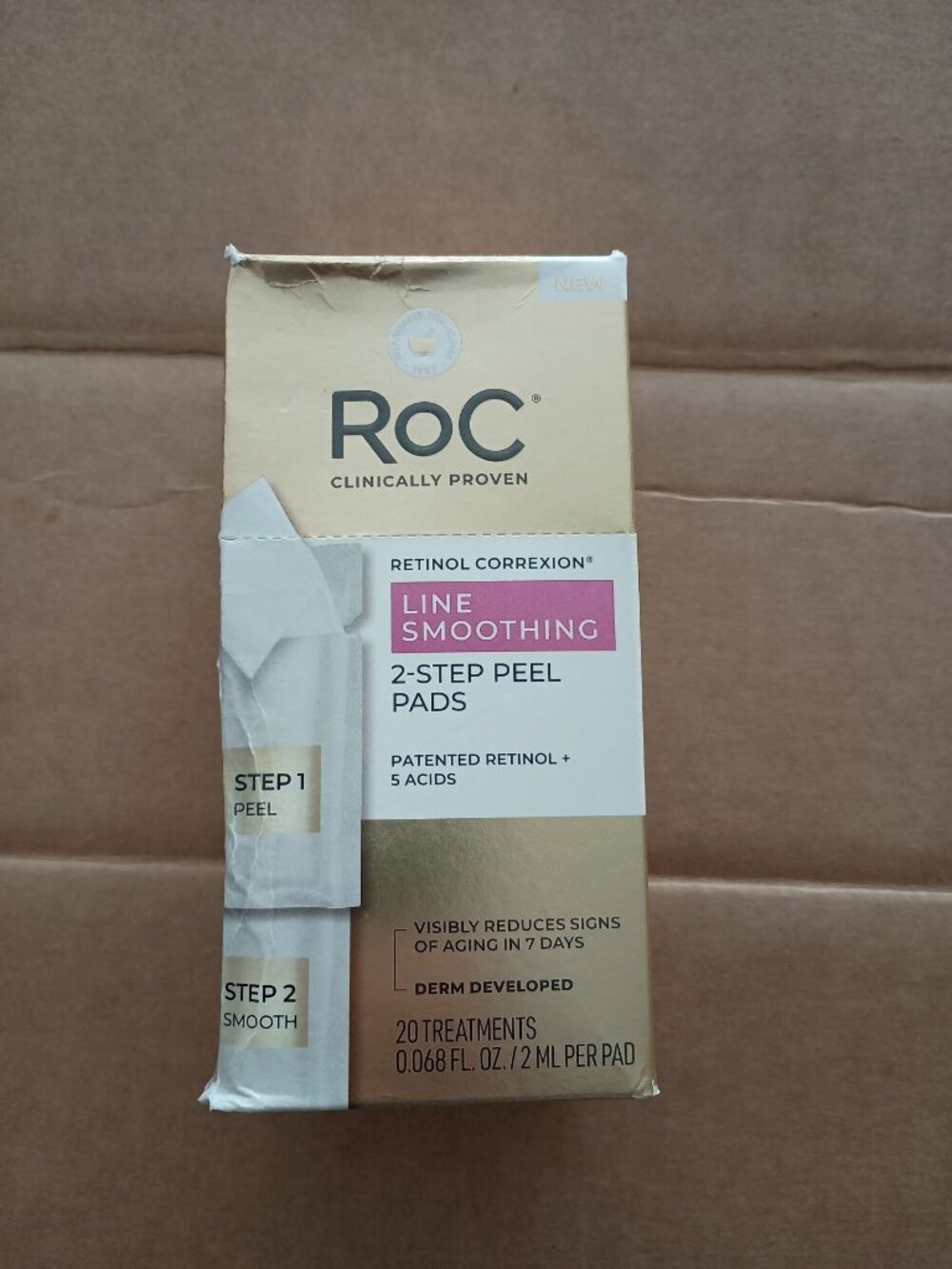 NWT RoC Retinol Correxion Line Smoothing 2 Step Peel Pads